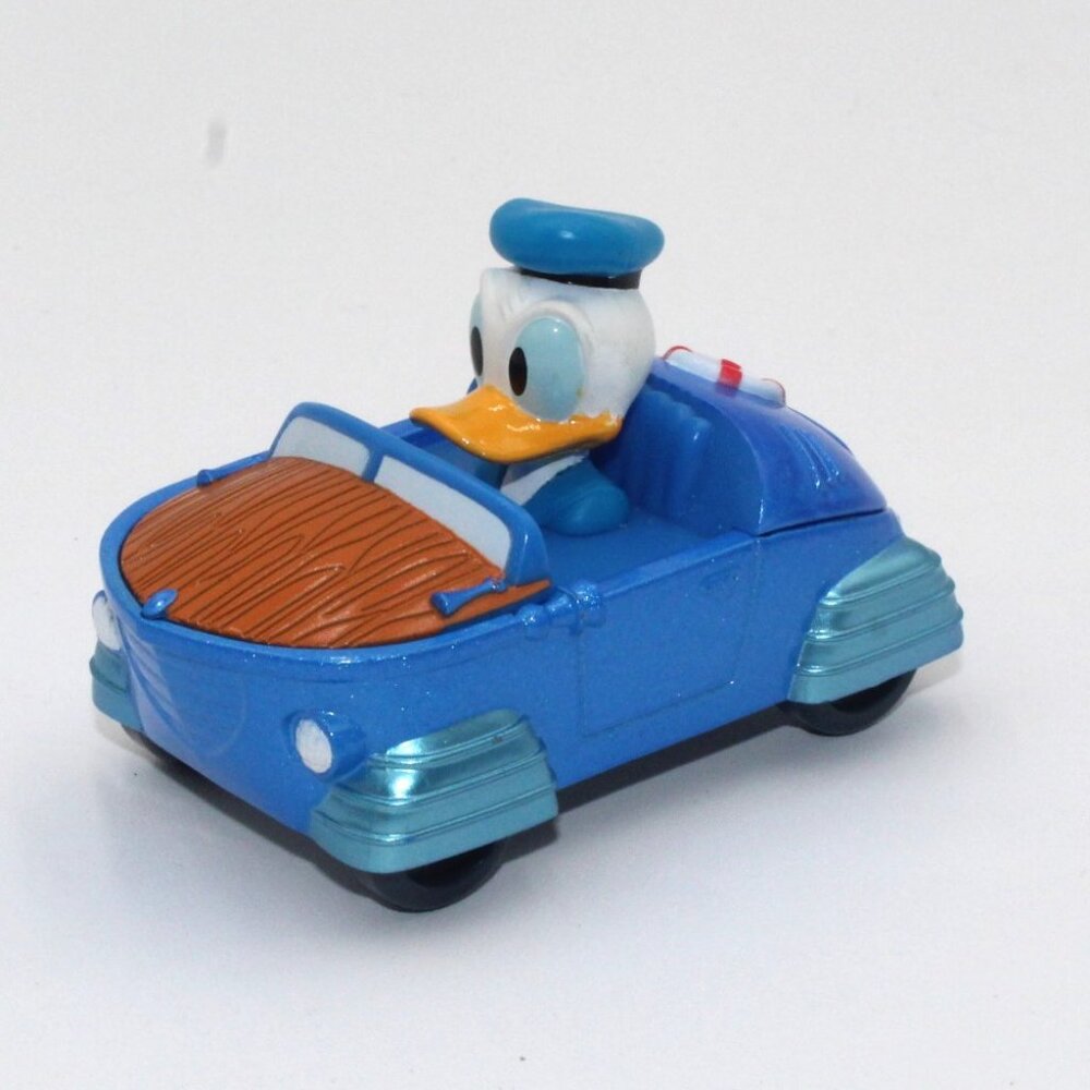 Disney Donald Duck Toy Boat Roadster Race Car Aqua 3" Metal Diecast 2016 Mattel